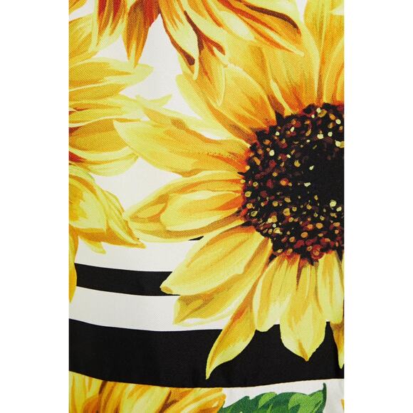 NWT Dolce & Gabbana Yellow Sunflower Floral Print Silk Twill Midi Dress IT 40 S - Picture 4 of 7